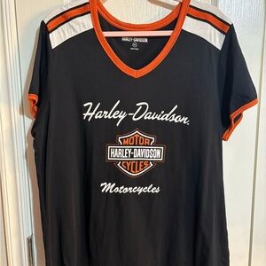 Women’s Harley-Davidson Black Shirt with Orange Trim